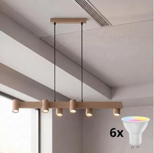 Brilagi - Lustru LED RGBW reglabil pe cablu SELE 6xGU10/6,5W/230V bej