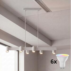Brilagi - Lustră LED RGBW reglabilă suspendată pe cablu SELE 6xGU10/6,5W/230V albă