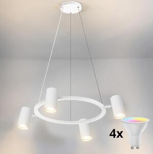 Brilagi - lustră LED RGBW reglabilă, suspendată pe cablu SELE 4xGU10/6,5W/230V, alb
