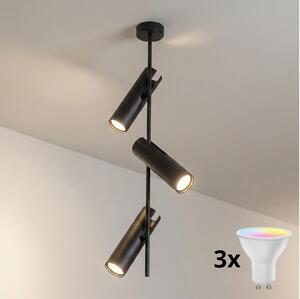 Brilagi - Lustră LED RGBW reglabilă pe tijă BRANCH 3xGU10/6,5W/230V neagră