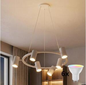 Brilagi - LED RGBW lustră dimabilă pe cablu SELE 6xGU10/6,5W/230V albă