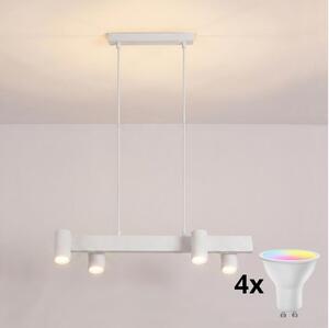 Brilagi - Lustra LED RGBW reglabilă pe cablu SELE 4xGU10/6,5W/230V albă