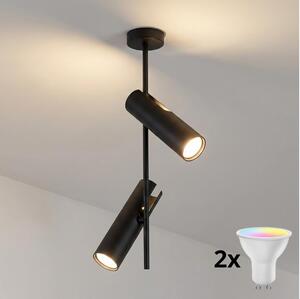 Brilagi - Lustră LED RGBW reglabilă pe tijă BRANCH 2xGU10/6,5W/230V neagră