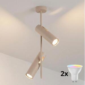 Brilagi - Lustru LED RGBW reglabil pe tijă BRANCH 2xGU10/6,5W/230V bej