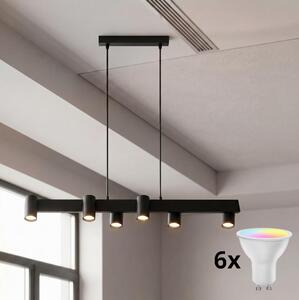 Brilagi - Lustră LED RGBW dimabilă suspendată pe cablu SELE 6xGU10/6,5W/230V neagră
