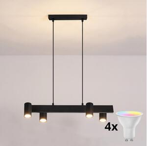 Brilagi - Lustru LED RGBW dimmabil suspendat pe cablu SELE 4xGU10/6,5W/230V negru