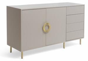 Comodă cu sertare Gotimo 150 cm – cashmere / picioare aurii