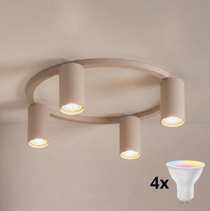 Brilagi - Plafonieră LED RGBW dimabilă SELE 4xGU10/6,5W/230V bej