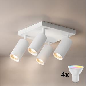 Brilagi - Spot LED RGBW reglabil SELE SQUARE 4xGU10/6,5W/230V alb