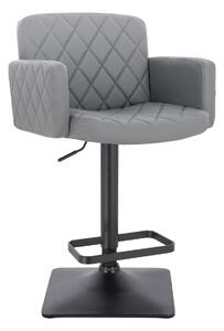 HC802KW Scaun Gri din Piele Ecologica cu Bază Neagră