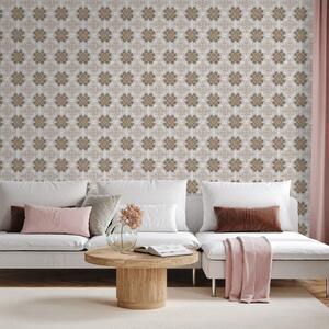 Tapet ornamente florale maro