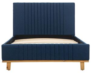 Cadru de pat, albastru, 90 x 200 cm, material textil