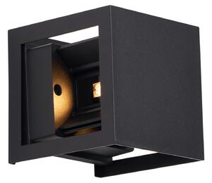 Lampă de perete modernă neagră cu LED inclus IP44 - Edwin Quadro