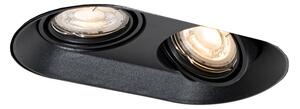 Spot integrat rotund negru GU10 50mm 2 lumini - Hubs