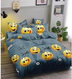 Lenjerie de pat din microfibra Culoare Gri, SMILE EMOJI Dimensiune lenjerie de pat: 70 x 90 cm | 140 x 200 cm