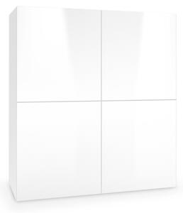 Bufet Houston 273, Alb lucios, Mat alb, MDF, 100x100x29cm, 32 kg