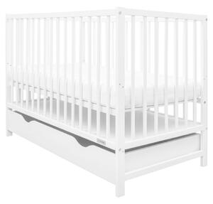 New Baby Pătuț Basic cu sertar, alb