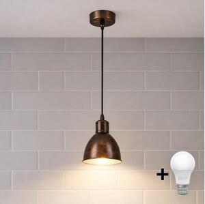 Brilagi - Lustră LED RIDDY pe cablu, 1xE27/60W/230V, cupru/patină