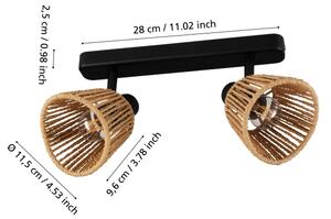 Eglo 44129 - Spot KEELBY 2xE14/10W/230V negru/bej