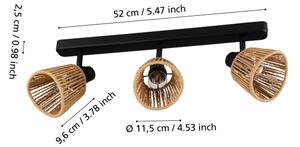 Eglo 44131 - Plafonieră cu 3 spoturi KEELBY, 3x E14 (max. 10W), 230V, negru/bej