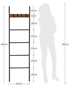 Scara cu carlige, Vasagle, Maro Rustic, 43 x 33 x 9,4 cm
