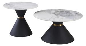 Set 2 măsuță cafea Mavazo (marmură albă + Negru + Auriu) . 1096920