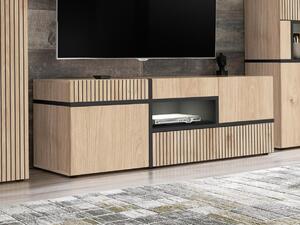 Z0ND0 Masă TV Carlyn (hikora jackson + negru (cu iluminat LED). Promo -12%. 1097595