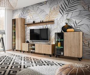 Mobilier living Lyran (hikora jackson + negru (cu iluminat LED). 1097694