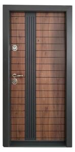 Usa metalica de apartament cu izolatie si vizor Novo Doors First Class NDS20, Deschidere Stanga Dreapta, Dimensiune 200X88 cm, Tabla 1.2 mm, Kit complet, Wenge cu insertie Gri antracit (Sens deschidere: Dreapta)