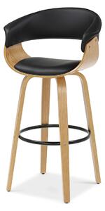 Scaun bar Elynah 75 (negru + stejar). Promo -22%. 1136383