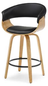 Scaun bar Elynah 65 (negru + stejar). Promo -21%. 1136382