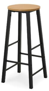 Scaun bar Fukando (stejar + negru). Promo -22%. 1136387