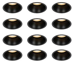 Set de 12 spoturi incastrate negre GU10 50mm IP44 - Dept