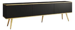 Comodă TV Princal II, Auriu, Negru, PAL laminat, 53x175x32cm