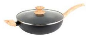 Tigaie wok cu capac 28cm, invelis non-stick, negru, Scandi Smartstone