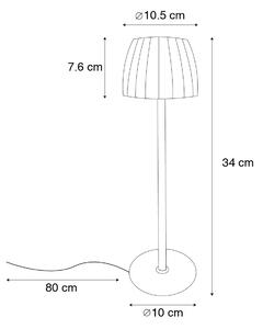 Lampă de masă modernă neagră, reglabilă în 3 trepte, reîncărcabilă - Dolce