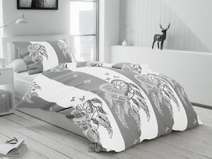 Lenjerie de pat din bumbac gri-alb, TIRSO Dimensiune lenjerie de pat: 70 x 90 cm | 140 x 220 cm