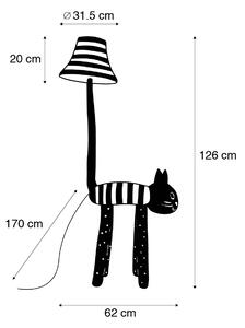 Lampă de podea pentru copii Cat Stripes - Luna
