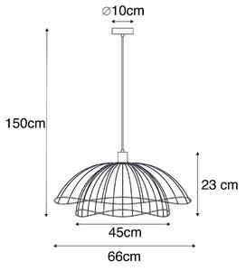 Lampa suspendata inteligenta neagra 66 cm incl. WiFi G95 - Pua