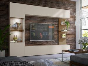Set de living Comfivo Animus, Stejar, Cașmir, PAL laminat, 187x250x30cm, 92 kg