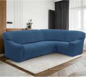 Husă extensibilă pentru canapea de colț Denia albastru, 340 - 540 cm x 60 - 110 cm