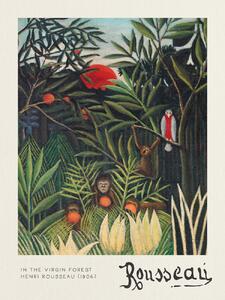 Artă imprimată Monkeys & Parrot (In the Virgin Forest) - Henri Rousseau, (30 x 40 cm)
