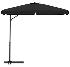 Umbrelă de soare de exterior cu stâlp din oțel, negru, 300 cm