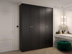 Dulap Hartford 413 Aur, Negru, 237x200x47cm, Uși dulap: Cu balamale