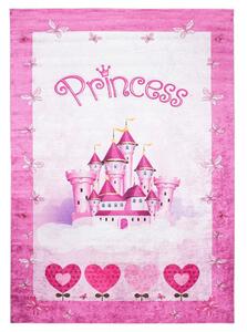 Covor pentru fete cu un motiv de castel pentru prințese Lăţime: 160 cm | Lungime: 220 cm