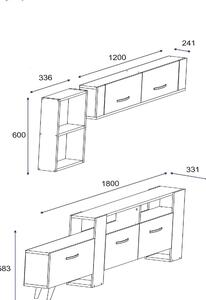 Set mobilier living 505CRL1907, stejar/gri antracit, PAL