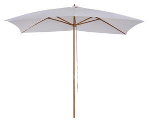 Outsunny Umbrelă de Grădină 2x3m Parasolar Impermeabil din Lemn Lacuit cu Copertină Detașabilă Alb | Aosom Romania