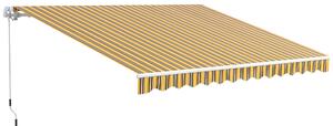Outsunny Copertină Pliabilă pentru Exterior, Copertină Tip Roll-Up cu Deschidere Manivelă, 350x250 cm, Galben | Aosom Romania