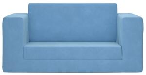 Canapea extensibilă de copii cu 2 locuri, albastru, pluș moale