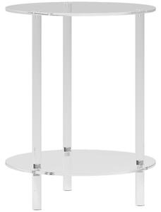 HOMCOM Măsuță Joasă Rotundă cu 2 Niveluri pentru Interior, Măsuță de Cafea din Acrilic, Ø40x50 cm, Transparentă | Aosom Romania